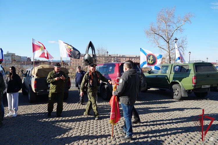 Участники автопробега Росгвардии «Дорога к Победе» прибыли в Бурятию