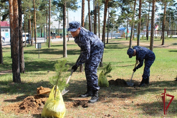 Росгвардейцы Бурятии заложили новую аллею в парке «Юбилейный»